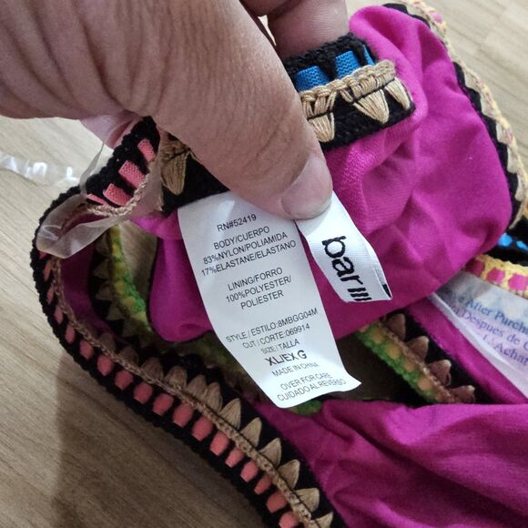 Bar III Size XL Be-Weave It Cut Out Maillot One Piece Swimsuit Black NWT $88 - Picture 9 of 9